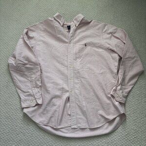 Ralph Lauren Pink and White Casual Button Down Shirt